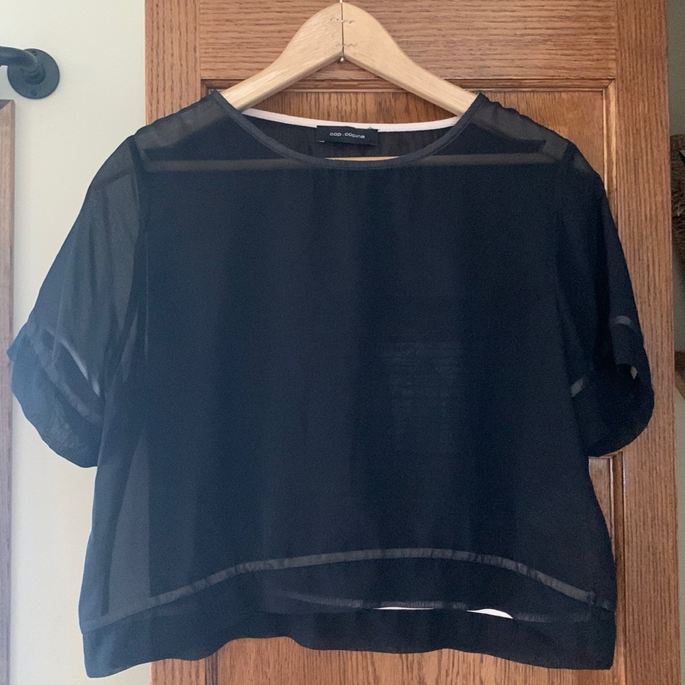 Cop.copine | Sheer cropped tshirt | Size 36
